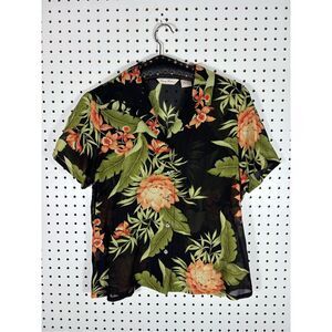 Tommy Bahama silk tropical floral button down shirt size M